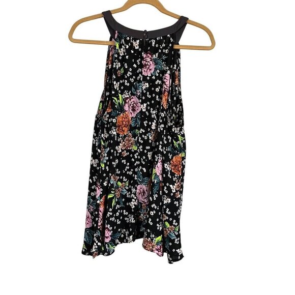 Torrid Top Women 2X Black Floral Halter Tank High Neck Boho Western Sheer Girly - Picture 6 of 14